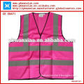 supplier made polyester fluorescent safety warning reflective pink vest